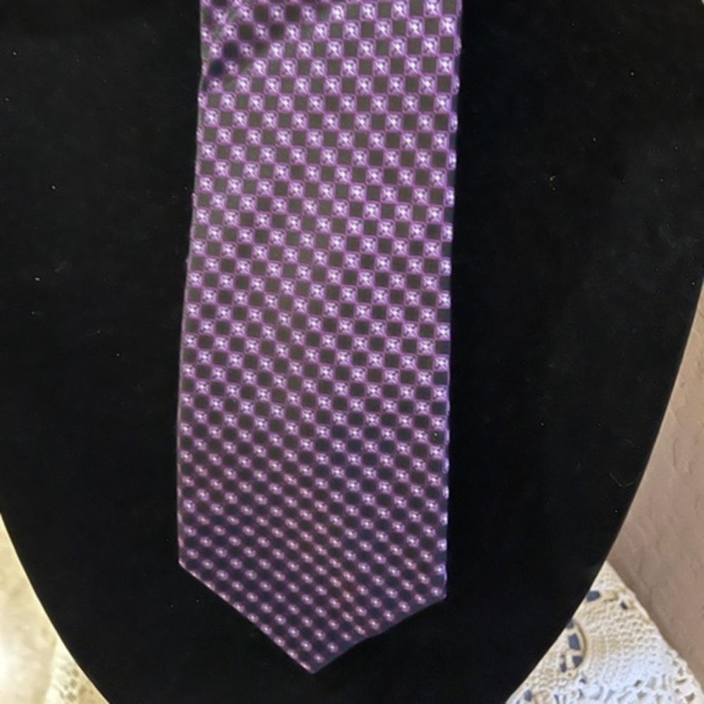Sean John Purple Squares Neck Tie